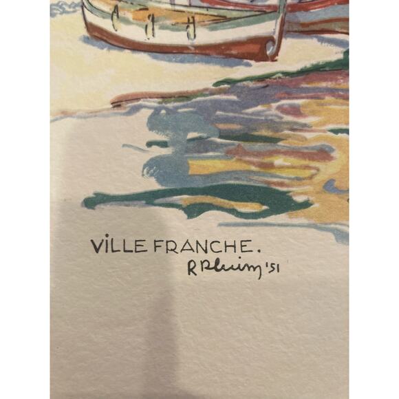 Art Vintage The Riviera 1950's Lithographs France Beaches Mid Century (4) - Picture 12 of 15